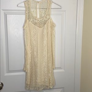 Off the Shoulder Cream Mini Dress